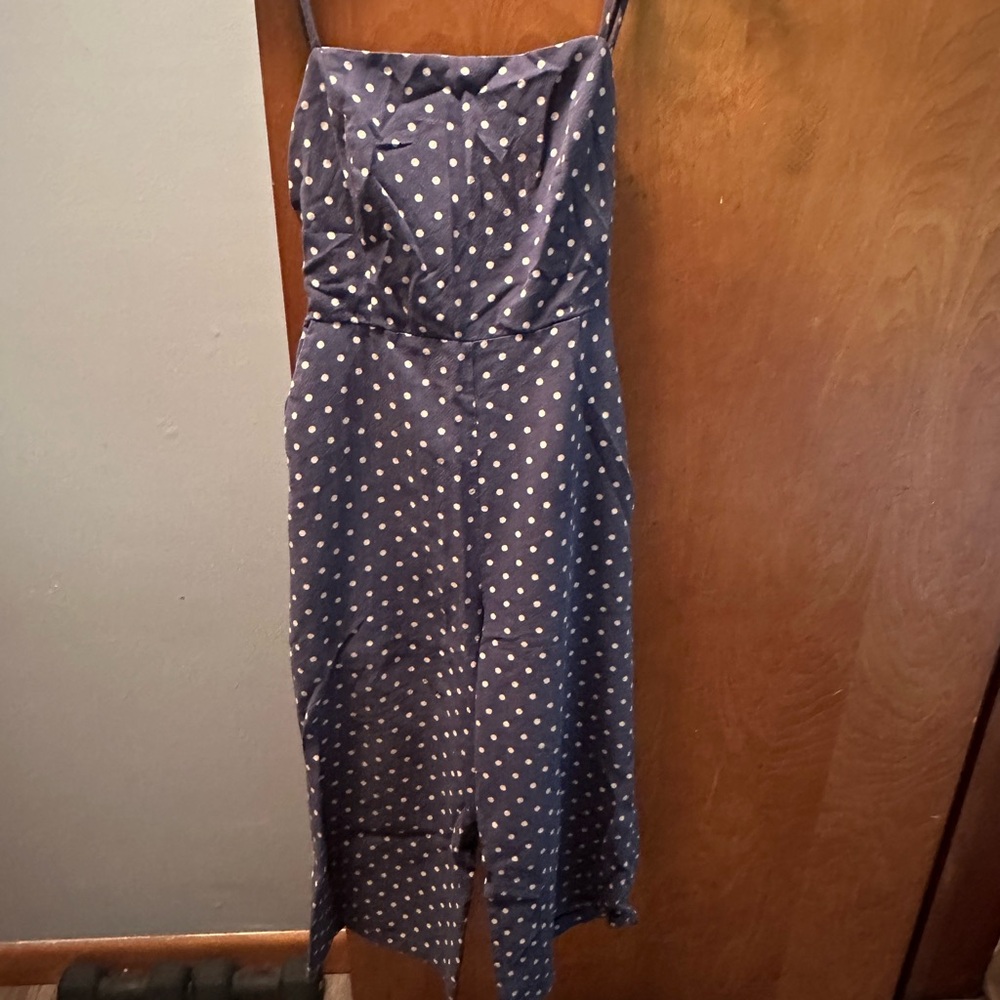 H&M Navy Polka Dot Jumpsuit
